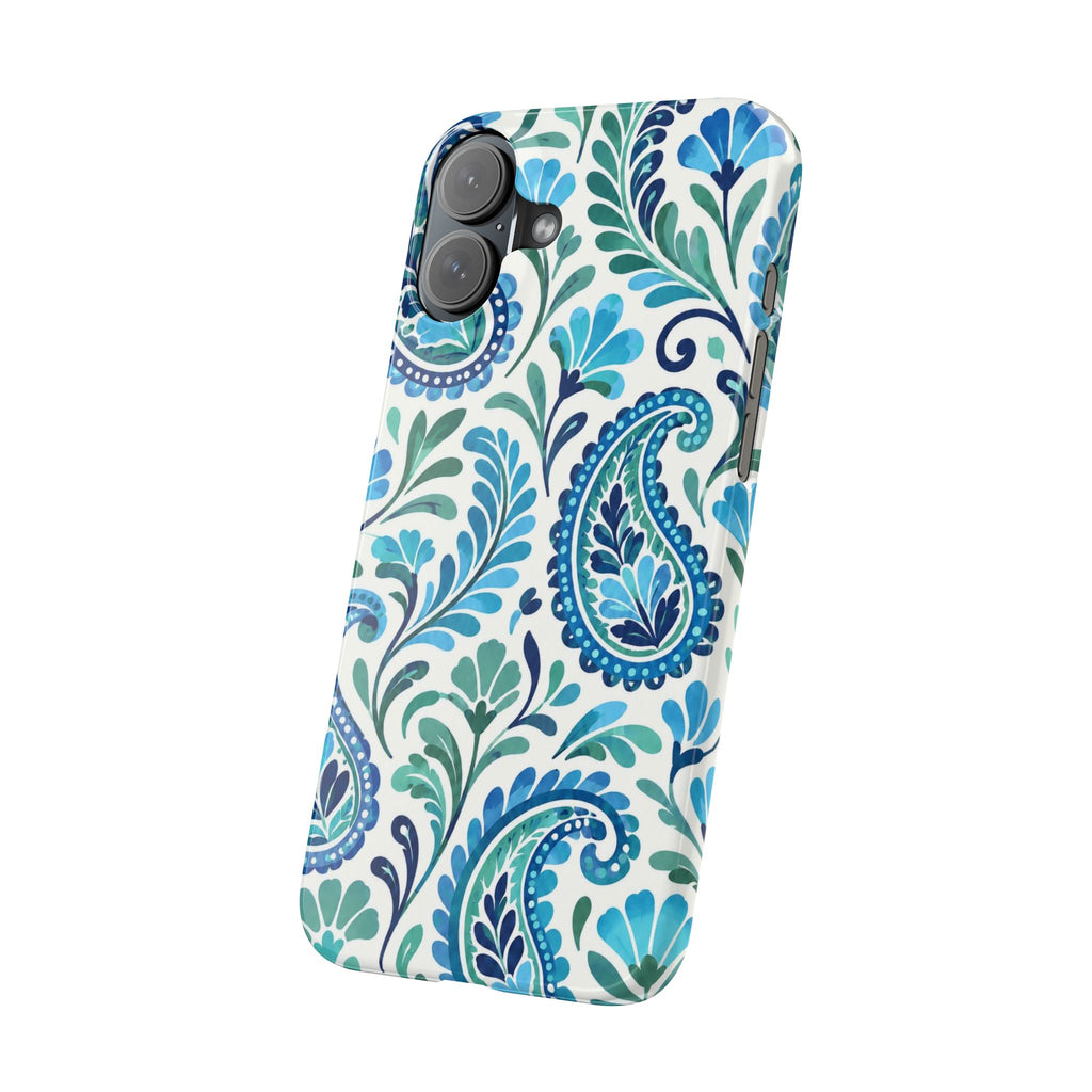 Blue Paisley Pattern— Slim Case for iPhone