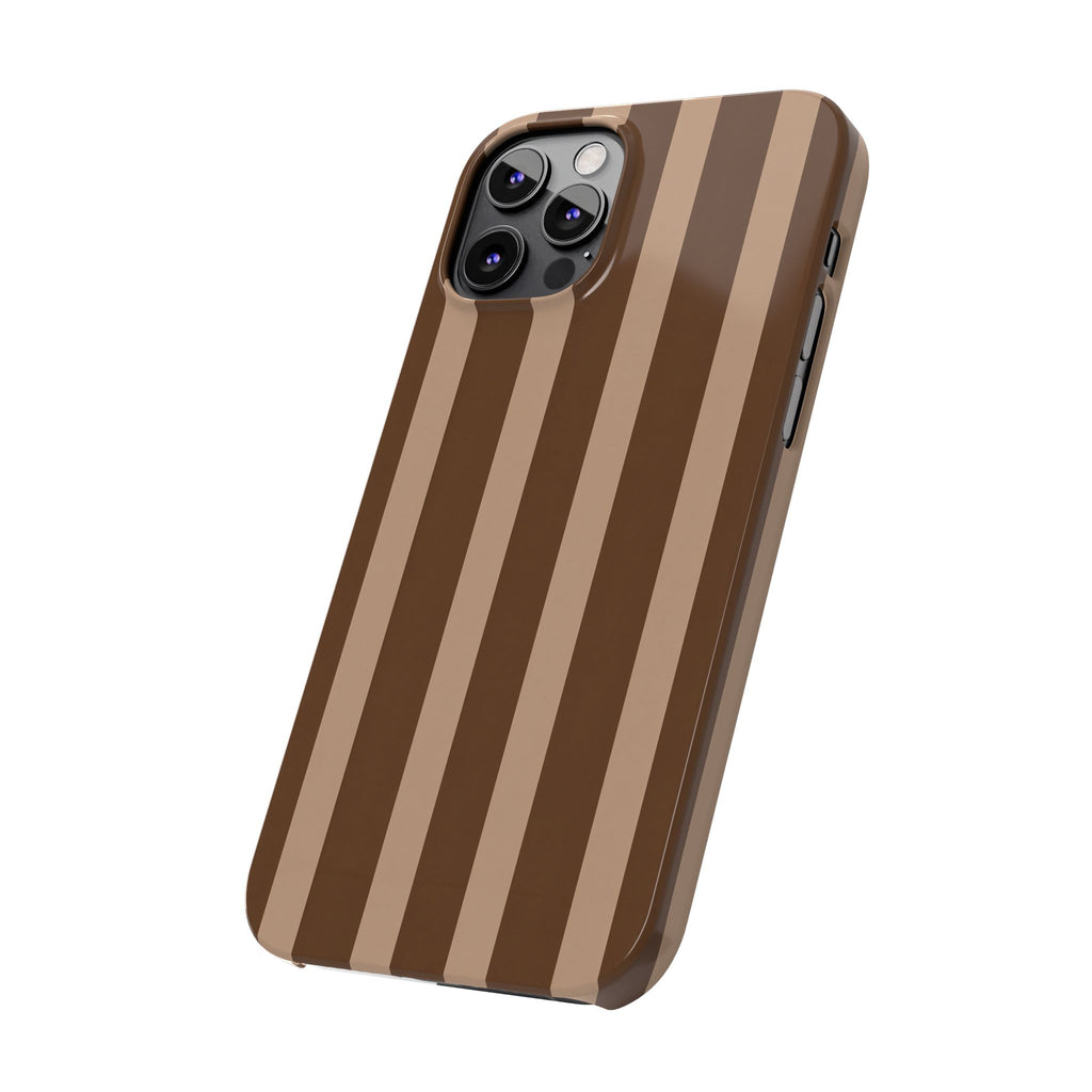 Retro Brown Stripes— Slim iphone Case