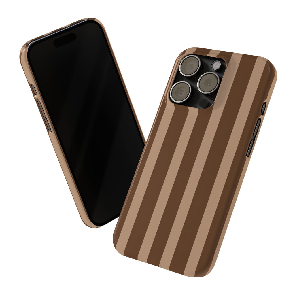 Retro Brown Stripes— Slim iphone Case