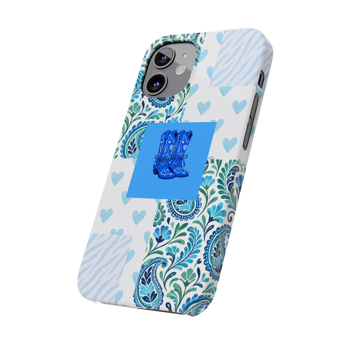 Blue Boot Multi Pattern  – Slim iphone Case