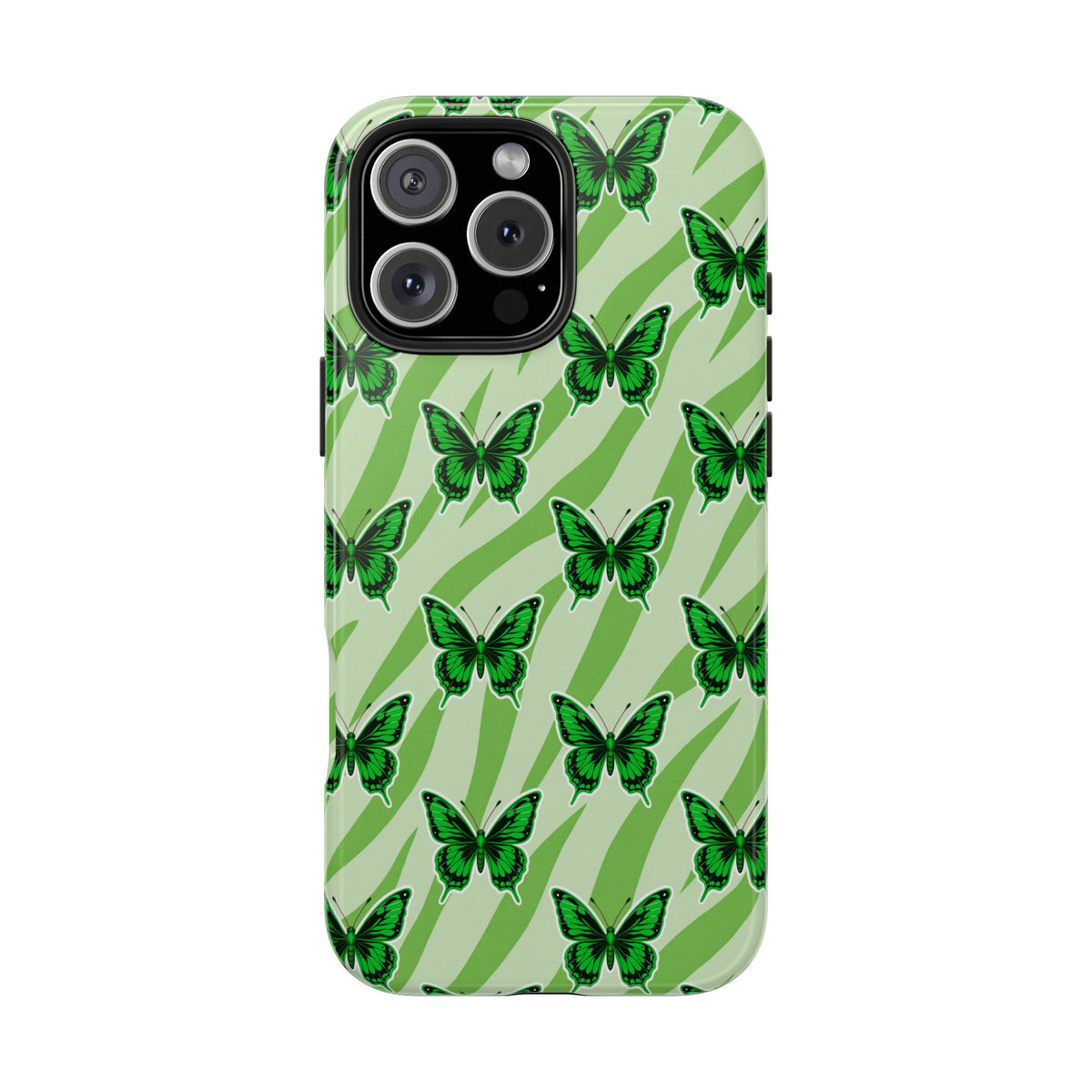 Green Butterfly and Zebra —Tough Phone Case