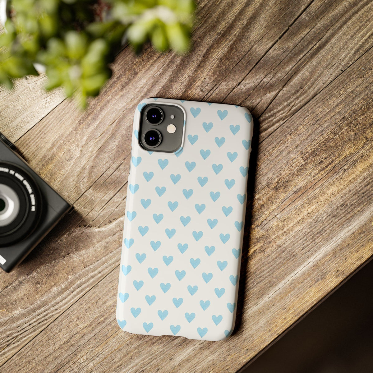 Blue Heart Pattern - Slim iphone Case