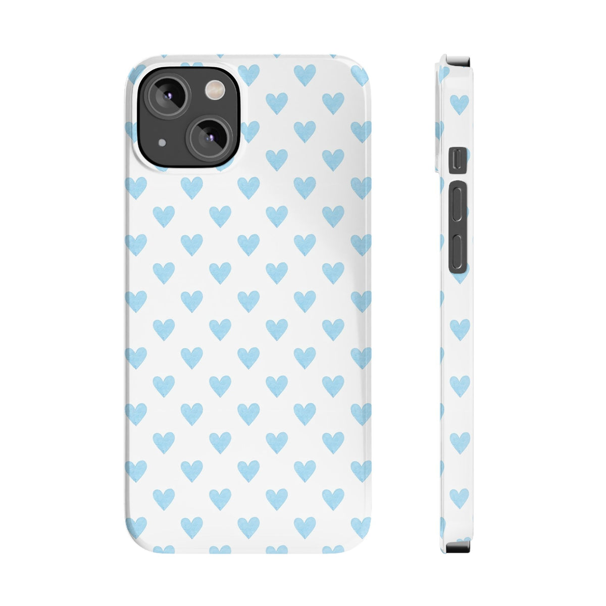 Blue Heart Pattern - Slim iphone Case