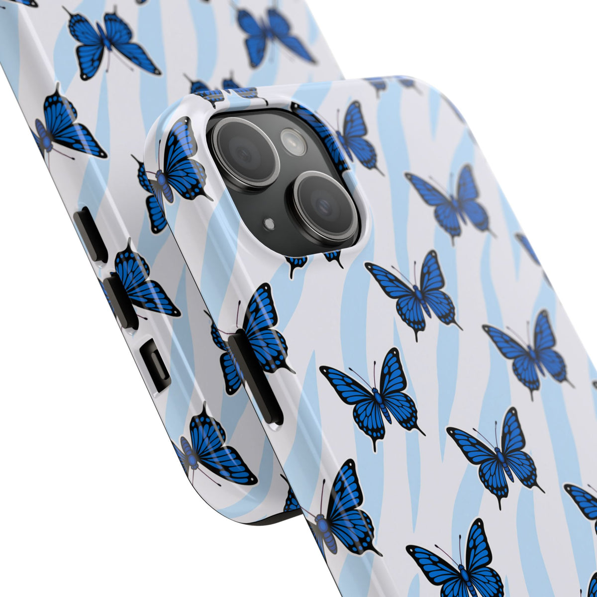 Blue Butterfly and Zebra— Tough Phone Case