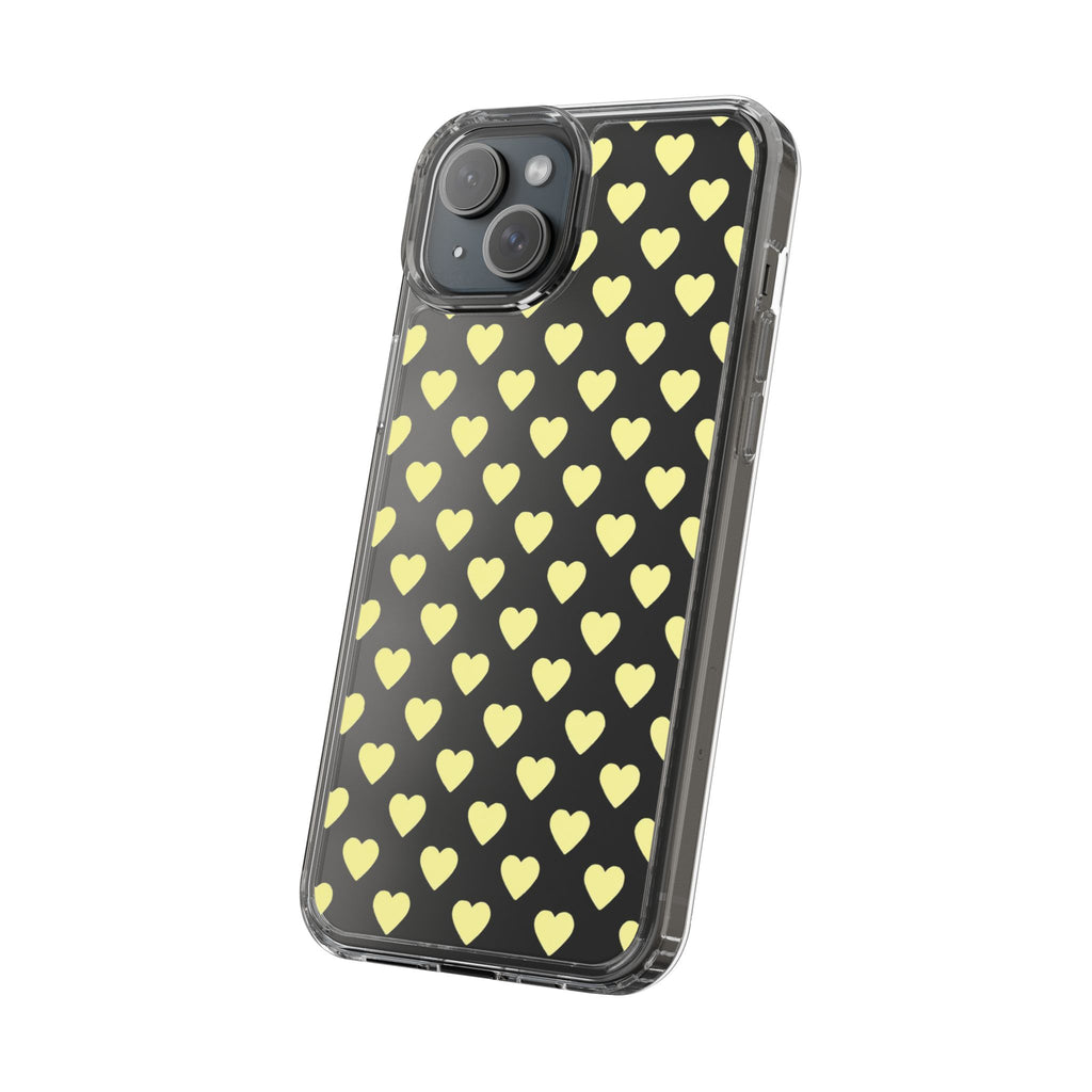 Yellow Heart Pattern — Clear Phone Case