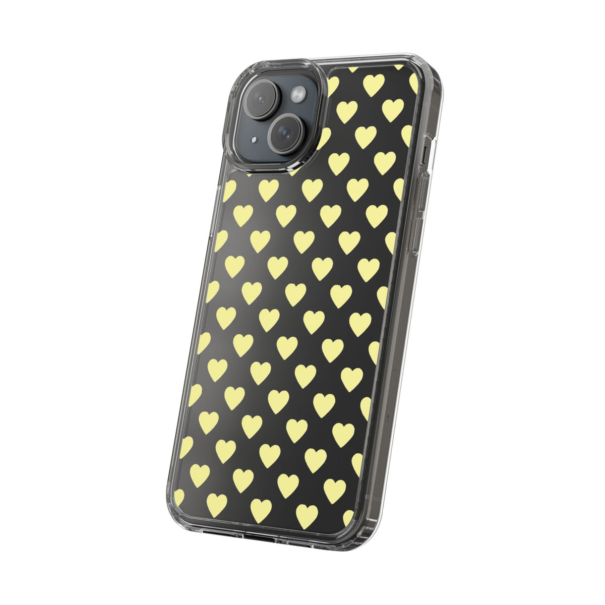 Yellow Heart Pattern — Clear Phone Case
