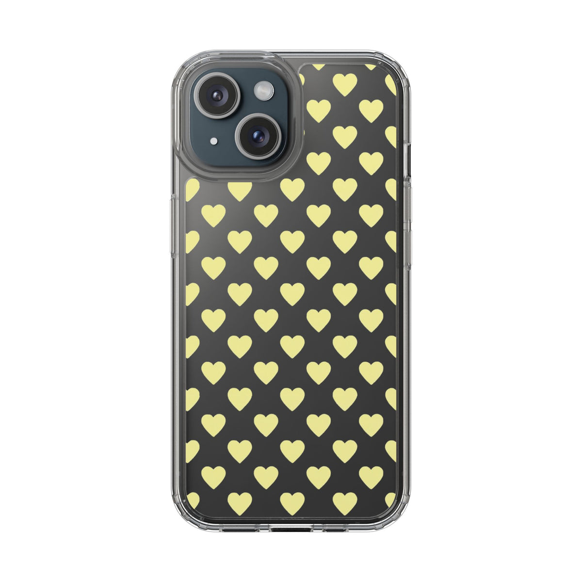 Yellow Heart Pattern — Clear Phone Case