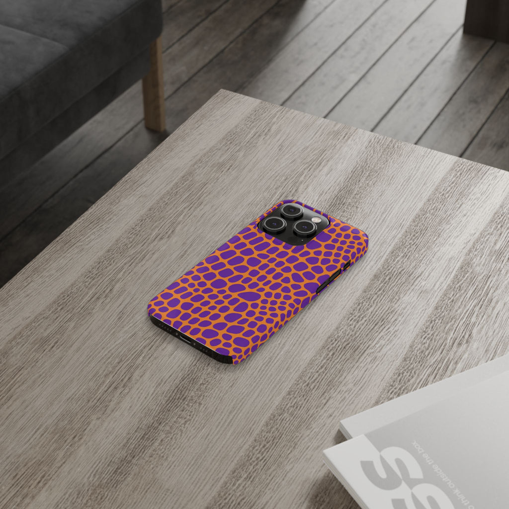 Purple & Orange Gator — Slim iphone Case